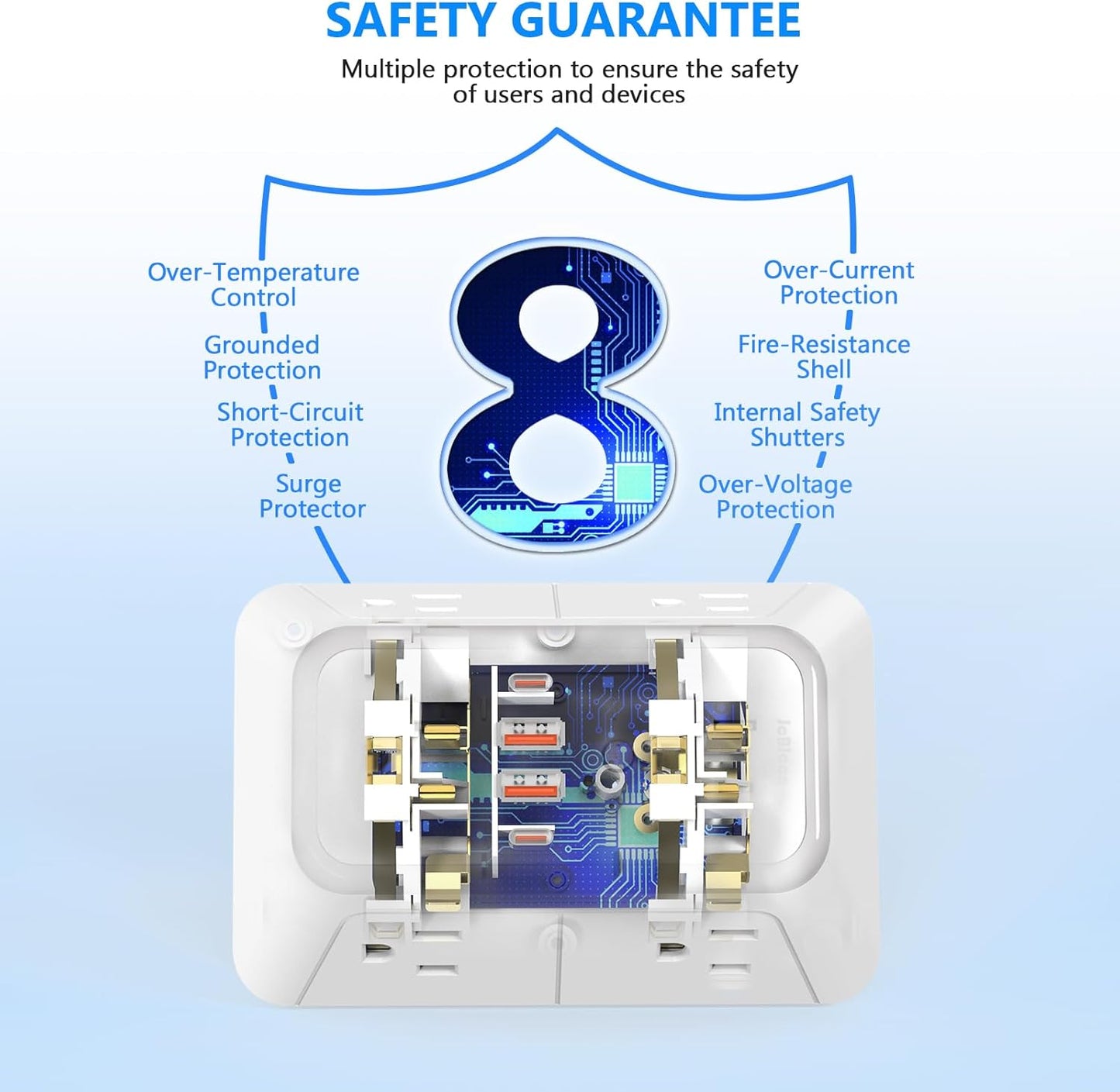 Outlet Extender Surge Protector - 6 Outlet Splitter with 4 USB Ports (2 USB C), Multiple Plug Expander Wall Charger, 3 Sided Multi Plug Wall Adapter Power Strip for Home Office Kitchen Travel