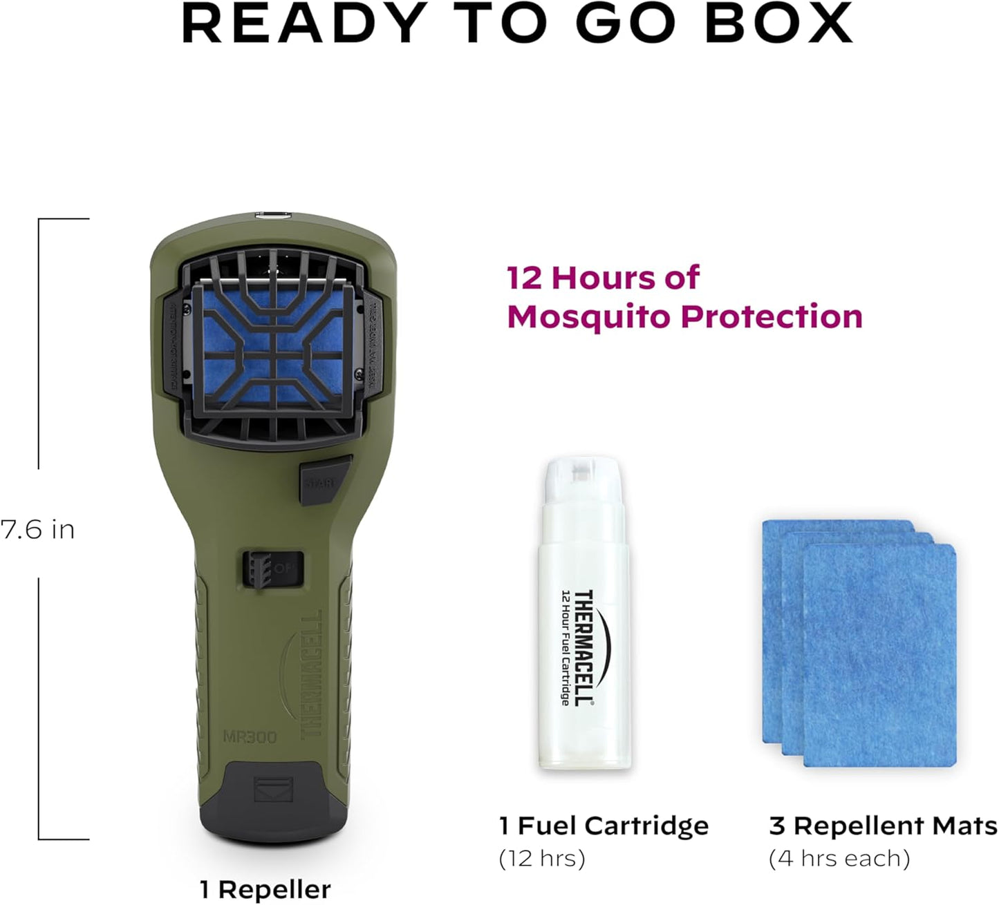 Thermacell Mosquito Portable Repeller; Includes 12-Hour Refill; 15 Foot Zone of Protection; Highly Effective Mosquito Repellent; Deet Free Bug Spray Alternative; Scent Free