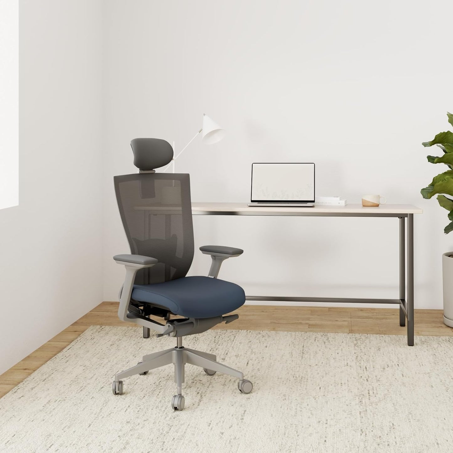 SIDIZ T50 Ergonomic Office Chair : High Performance Home Office Chair with Adjustable Headrest, Lumbar Support, 3D Armrest, Seat Depth, Mesh Back Computer Chair, Alternative Gaming Chair (Blue)