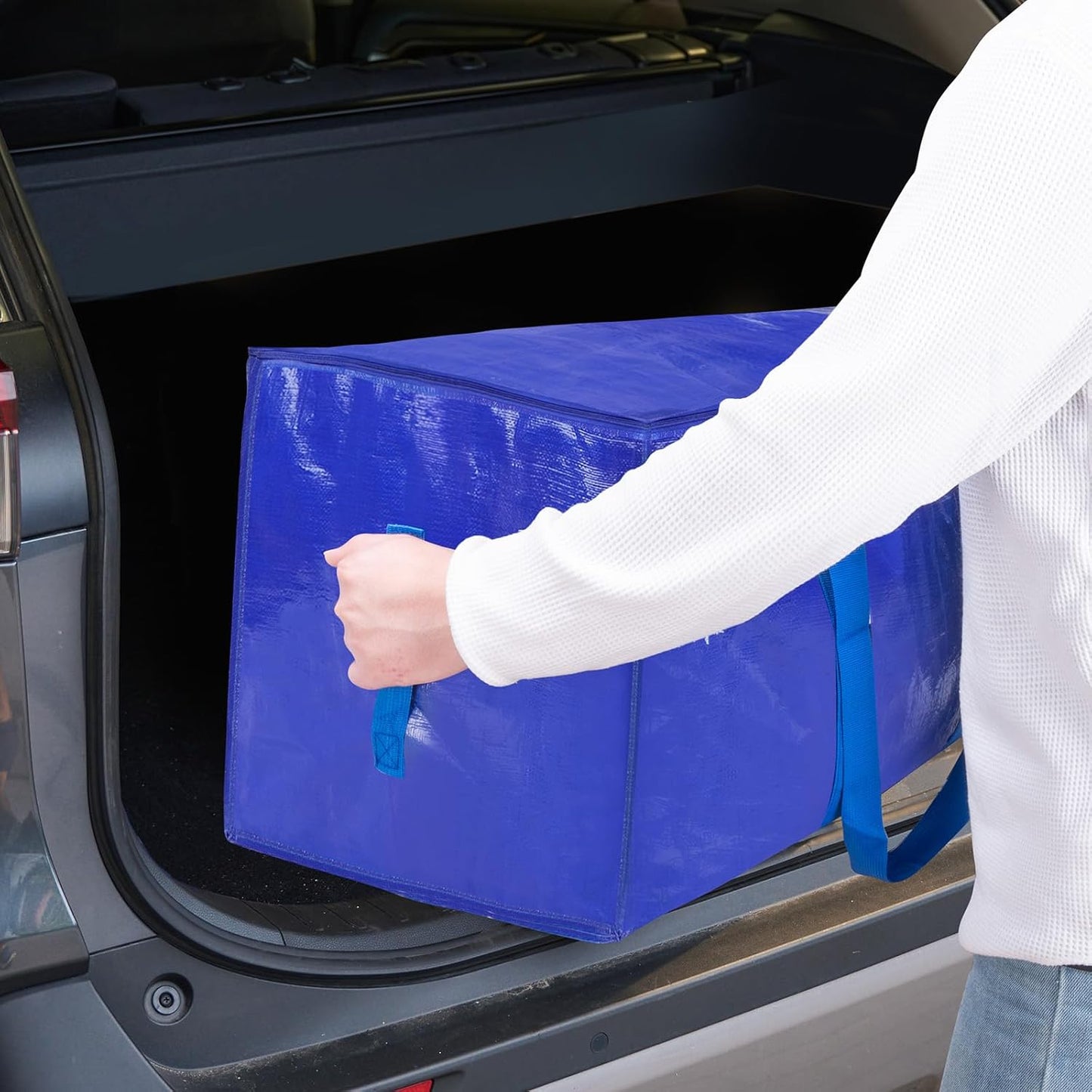 TICONN 6-Pack Extra Large Moving Bags with Zippers & Handles – Heavy-Duty Waterproof Storage Totes (24-Gallon)