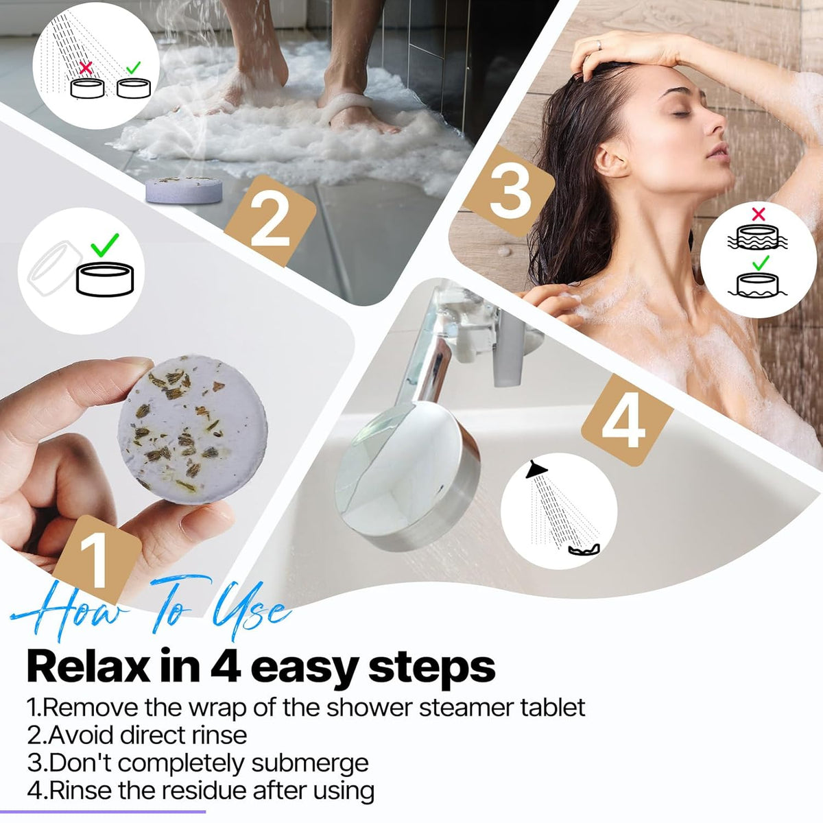 Shower Steamers Aromatherapy Birthday Gifts for Women - SWCANDY 8 Pcs Valentines Day Decorations, Her Mom Adults Men Him Teen Self Care with Natural Essential Oils Relaxation Home SPA Travel Holidays