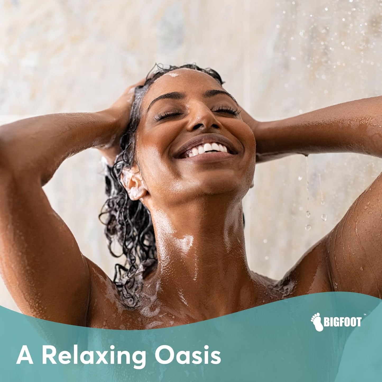 BigFoot Clear Shower Curtain Liner - 72x72 Odorless Plastic with Magnets, Washable Long Bathroom Curtain - Premium PEVA Waterproof Bath Shower Liner, Rust-Proof Bathroom Essentials