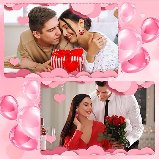 4 Pairs Valentine's Earrings for Women Love Heart Dangle Earrings Valentines Gifts for Wedding Decoration Valentine's Jewelry