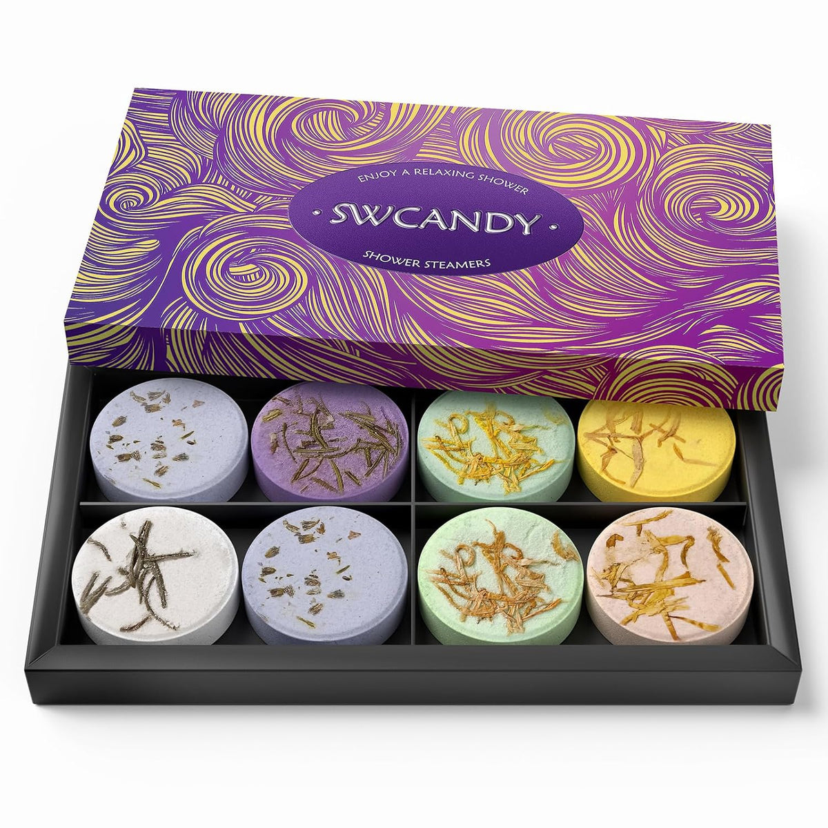 Shower Steamers Aromatherapy Birthday Gifts for Women - SWCANDY 8 Pcs Valentines Day Decorations, Her Mom Adults Men Him Teen Self Care with Natural Essential Oils Relaxation Home SPA Travel Holidays