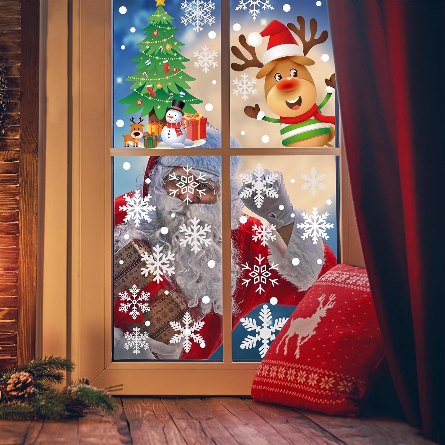 449PCS+ Christmas White Snowflakes Window Clings Decal Stickers Ornaments for Winter New Year Xmas Party Supplies Frozen Wonderland Decorations (10 Sheets)