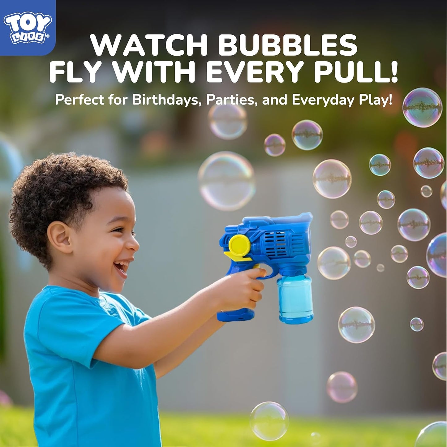 Toy Life 3 Pack Bubble Guns for Kids, Automatic Bubble Blower, Leakproof & Lightweight, Outdoor Summer Toy, Easter Basket Stuffer, Party Favor, Birthday Gift for Toddlers Boys Girls