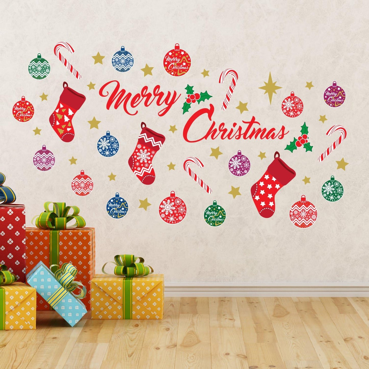 Christmas Decorations Clearance for Home, Indoor, Wall Stickers " Merry Christmas Decor" Wall Murals Decals Living Room Children Nursery Restaurant Cafe Hotel Home Decor (Merry Christmas Decor)