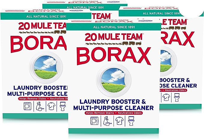 20 Mule Team All Natural Borax Detergent Booster & Multi-Purpose Household Cleaner, 65 Ounce, 4 Count