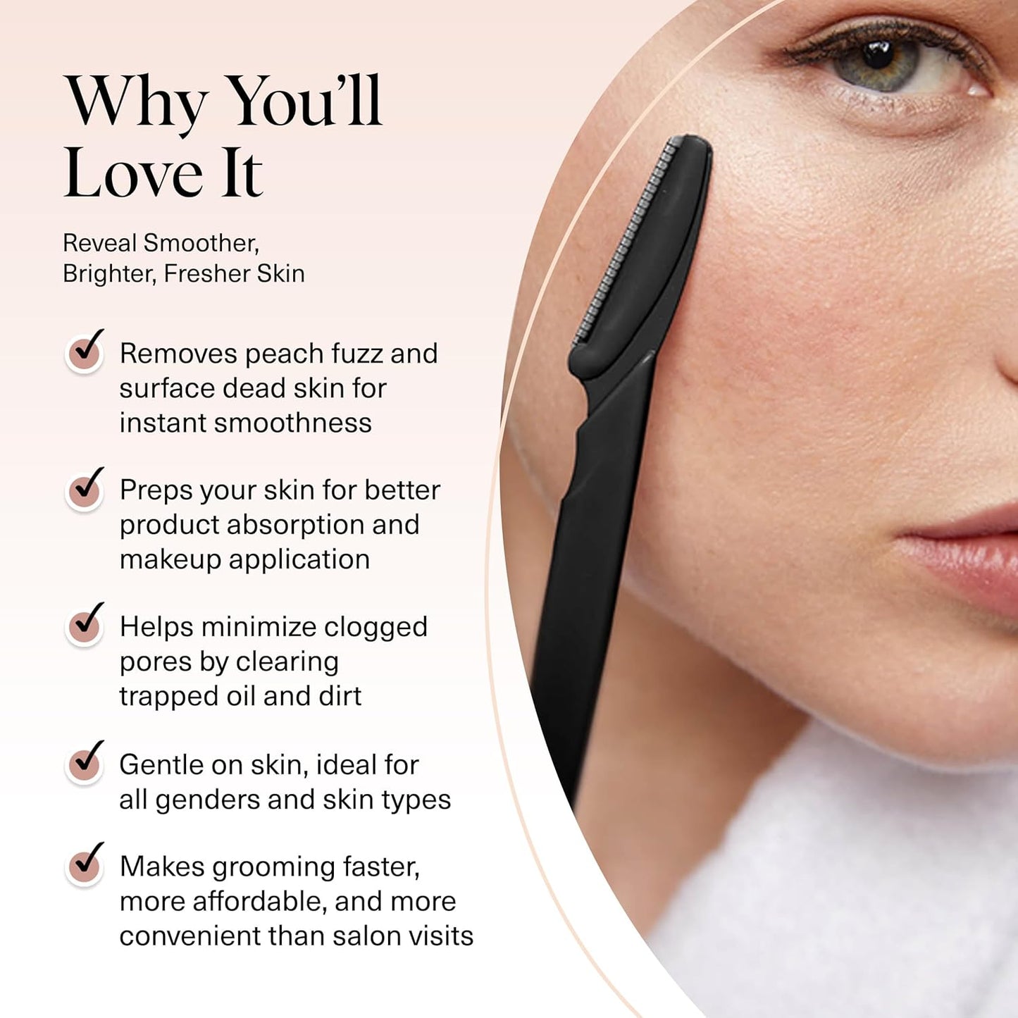 Kitsch Dermaplane Razor for Women Face – Face Razors for Women & Men, Eye Brow Razors & Face Shaver – Exfoliating Facial Razor & Dermaplaner as Skin Care Tool for Smoother Skin - Black, 12 pcs