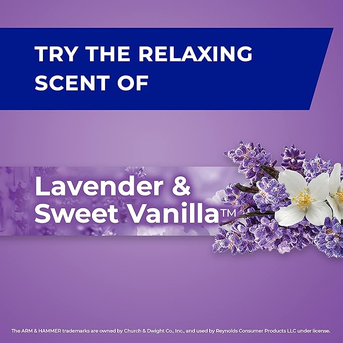 Hefty Small Garbage Bags, Flap Tie, Lavender & Sweet Vanilla Scent, 4 Gallon, 26 Count