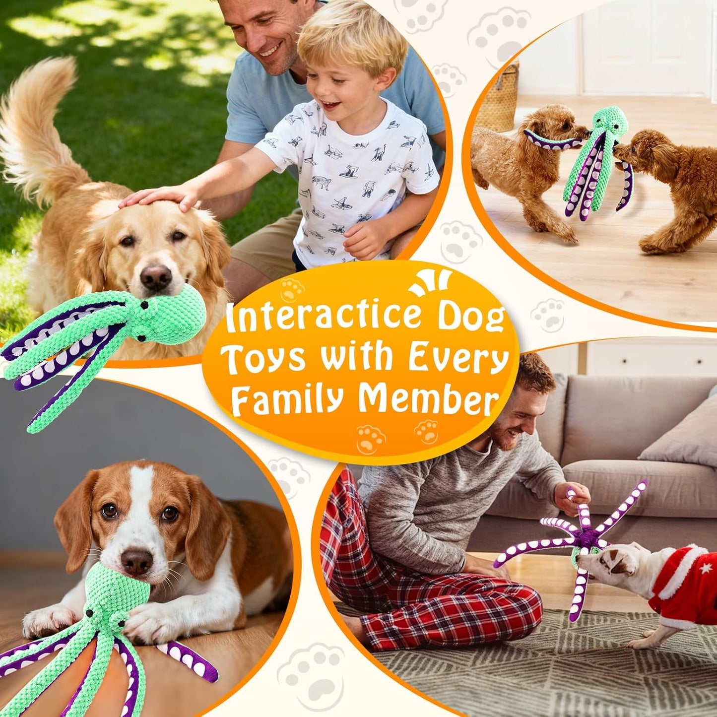Large Squeaky Dog Toys- Plush Dog Toys with Soft Fabric for Small, Medium, and Large Dogs Daily Companionship, Training Reward Gift