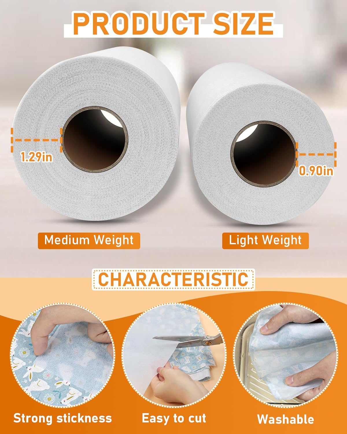 PLANTIONAL Medium Weight White Iron-On Non-Woven Fusible Interfacing: 11.6" x 30yd Medium Weight Non-Woven Interfacing Iron On Polyester Single-Sided Interfacing for DIY Crafts Supplies