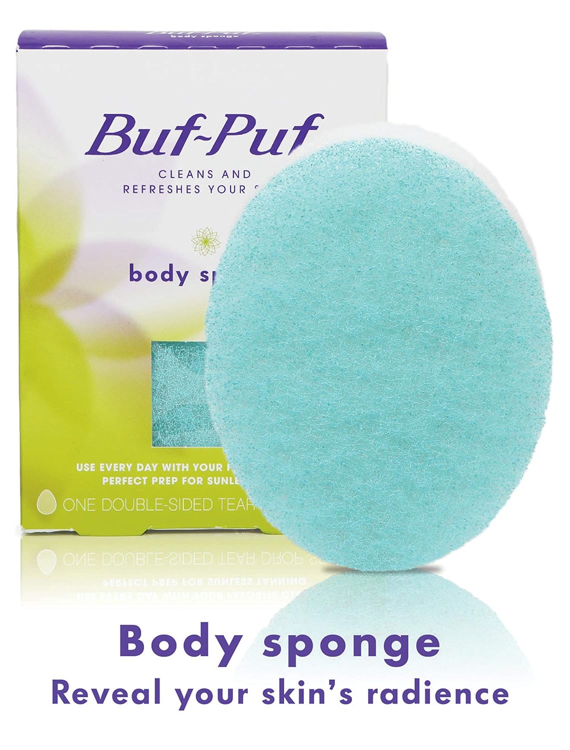 Buf-Puf Body Sponge, Bath Sponge, Dermatologist Developed, Cleanses Skin of Dirt, and Excess Oil, Reusable, Exfoliating, 1 Count
