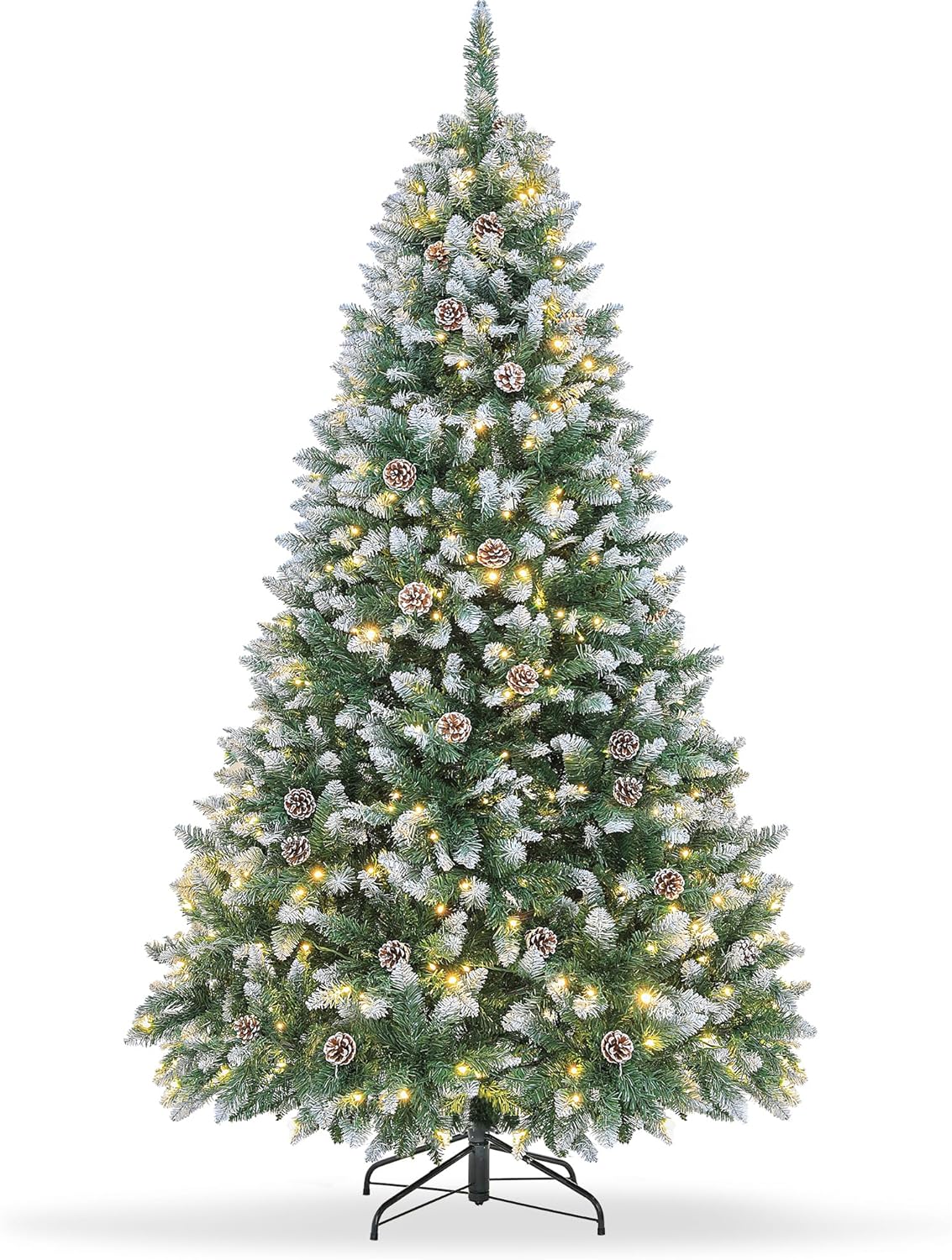 Prelit Pencil Christmas Tree with Lights, Skinny Artificial Christmas Tree, Indoor Fake Xmas Tree Holiday Decor (Regular Warm, 7.5FT)