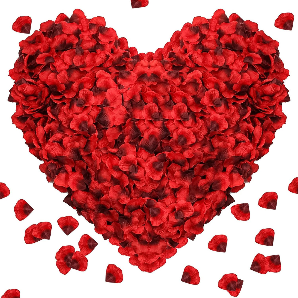 1000Pieces Rose Petals, Artificial Flower Petals Fake Rose Petals for Romantic Night,Wedding,Proposal Anniversary Flower Decorations (Big Red Dot Black)