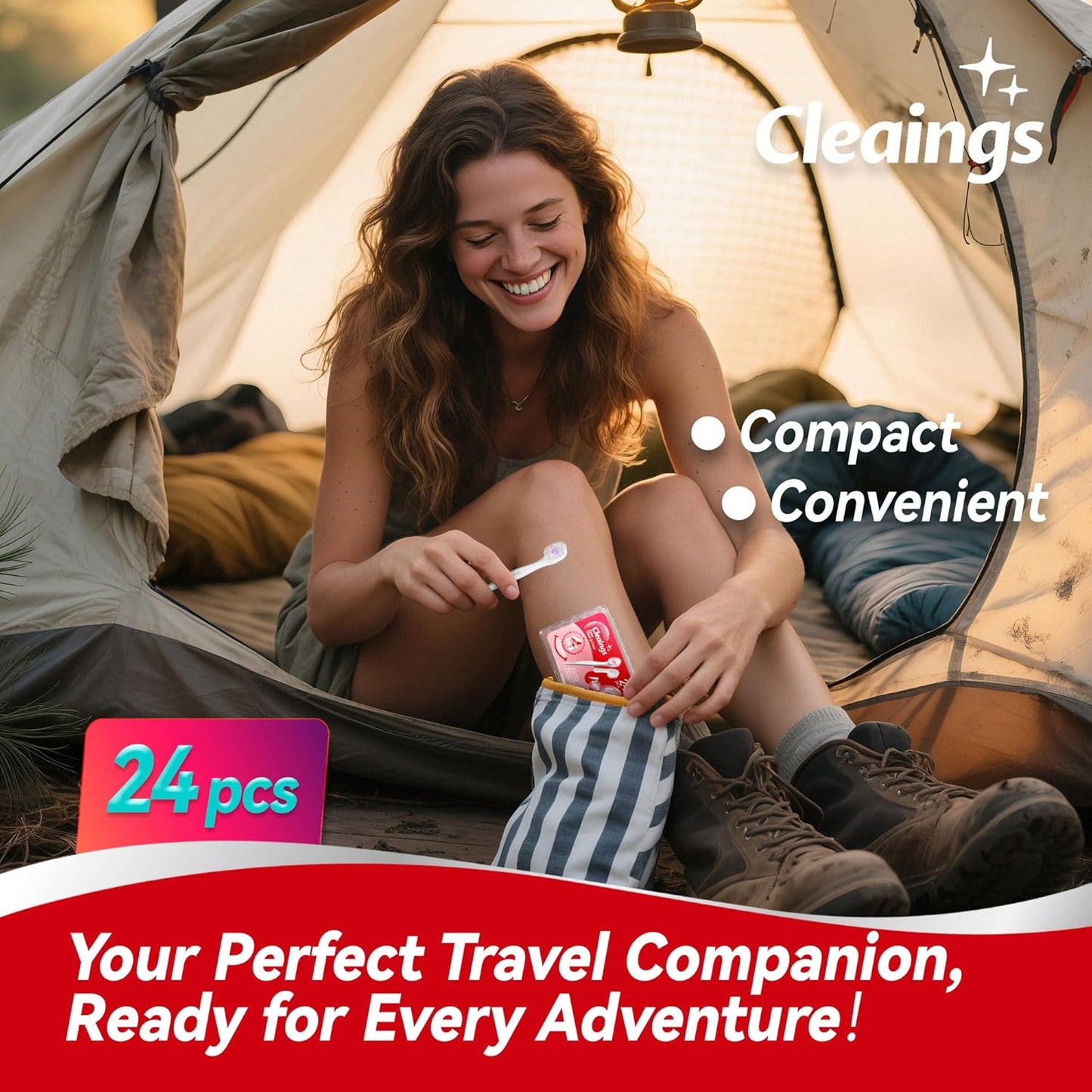 Mini Disposable Toothbrush Set with Toothpaste – Travel Essentials, Portable Toothbrush for Women & Men, Camping, Road Trip, Vacation, 24 Count-Intense Mint Flavor(Pack of 1)