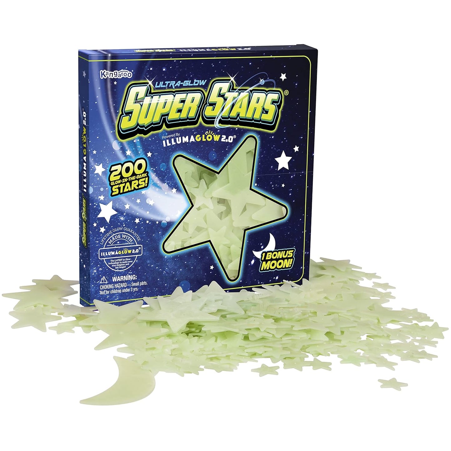 Glow in The Dark Stars - Includes Installation Material and Star map, 200 Glowstars, Only Glow Stars Powered by Our Trademarked Illumaglow2.0