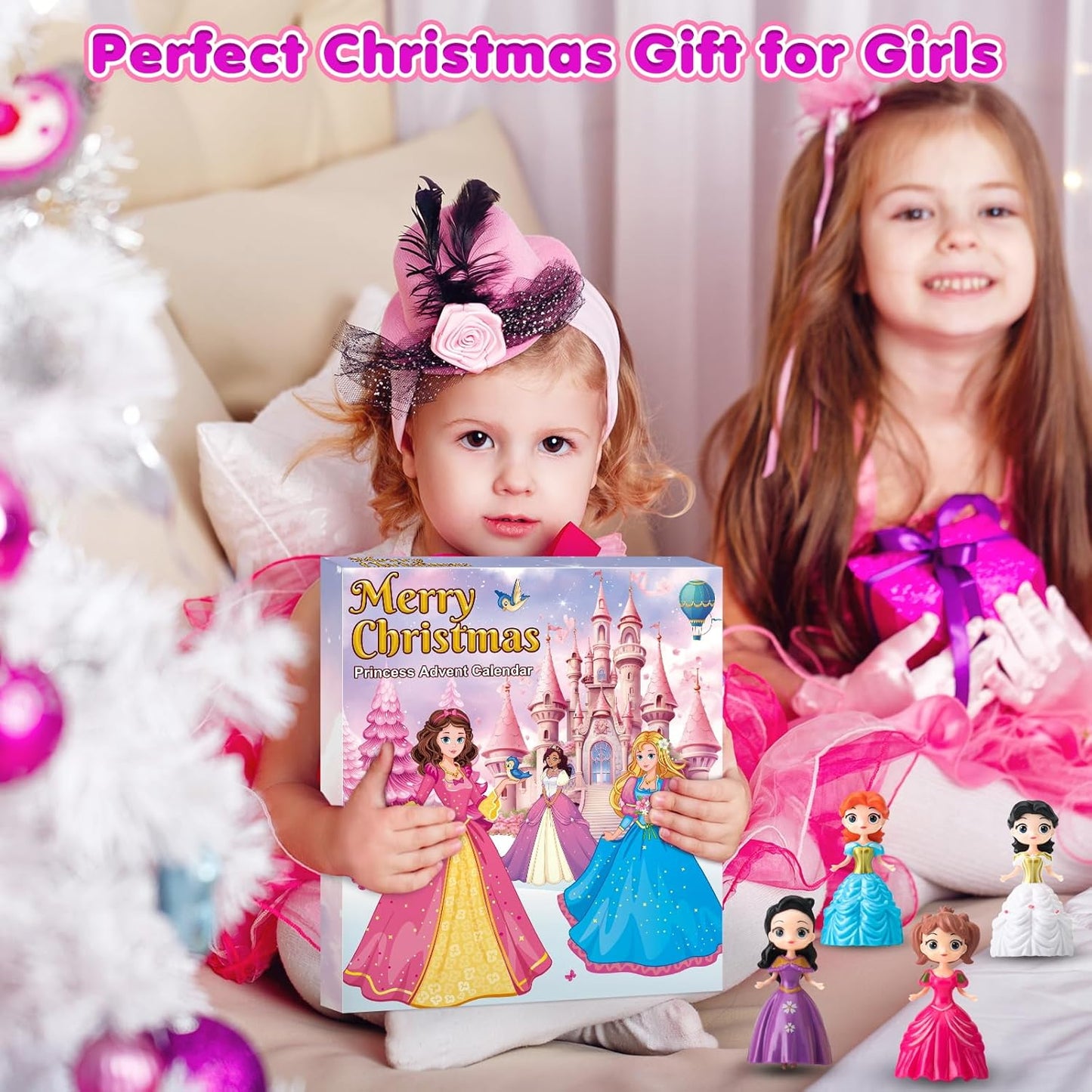 Princess Advent Calendar 2025 Girls–24 Days of Princess Deformation Toys Gift for Kids Teens,Christmas Countdown Calendar with 12 Dolls & 12 Dresse