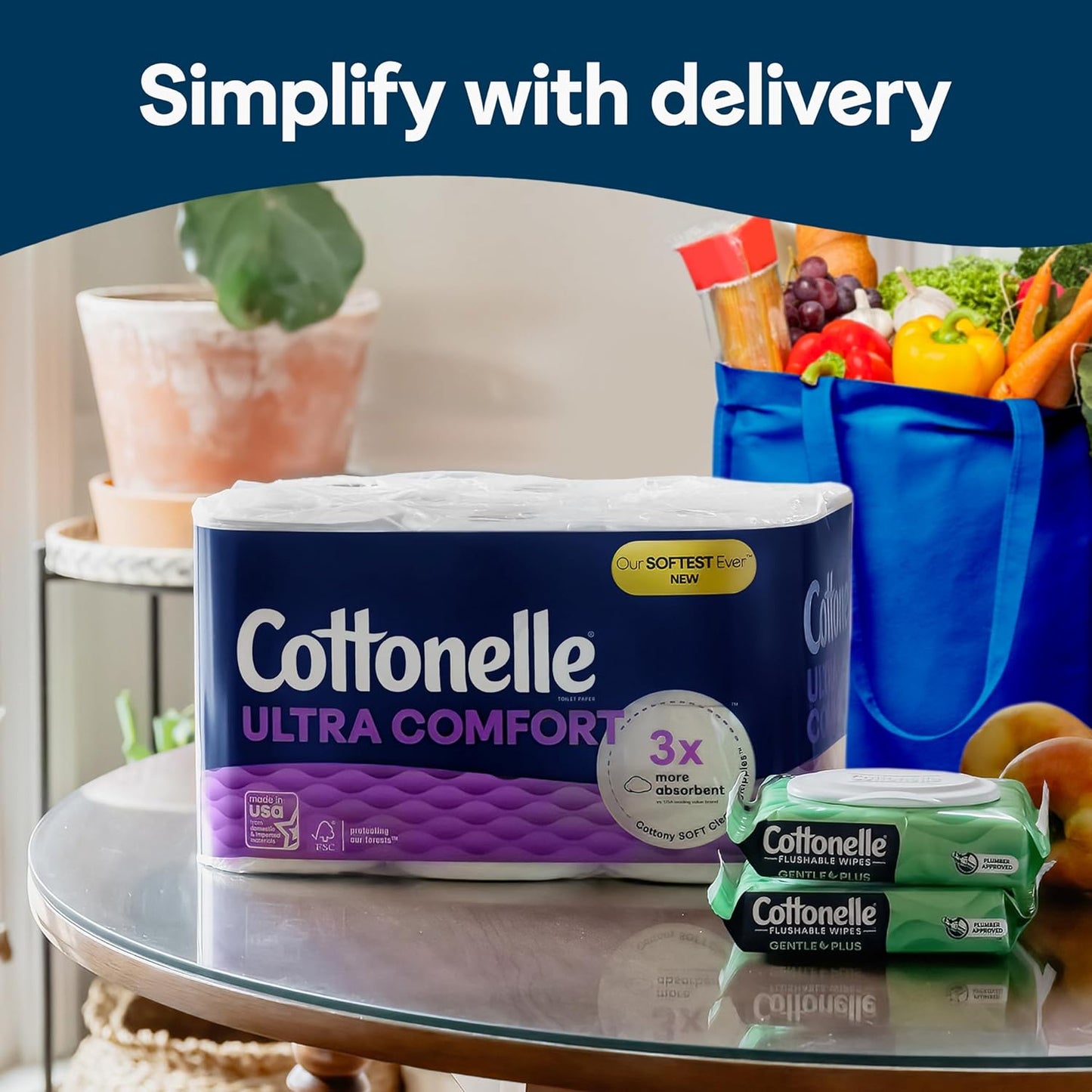 Cottonelle Ultra Comfort Toilet Paper, Strong Toilet Tissue, 9 Mega Rolls
