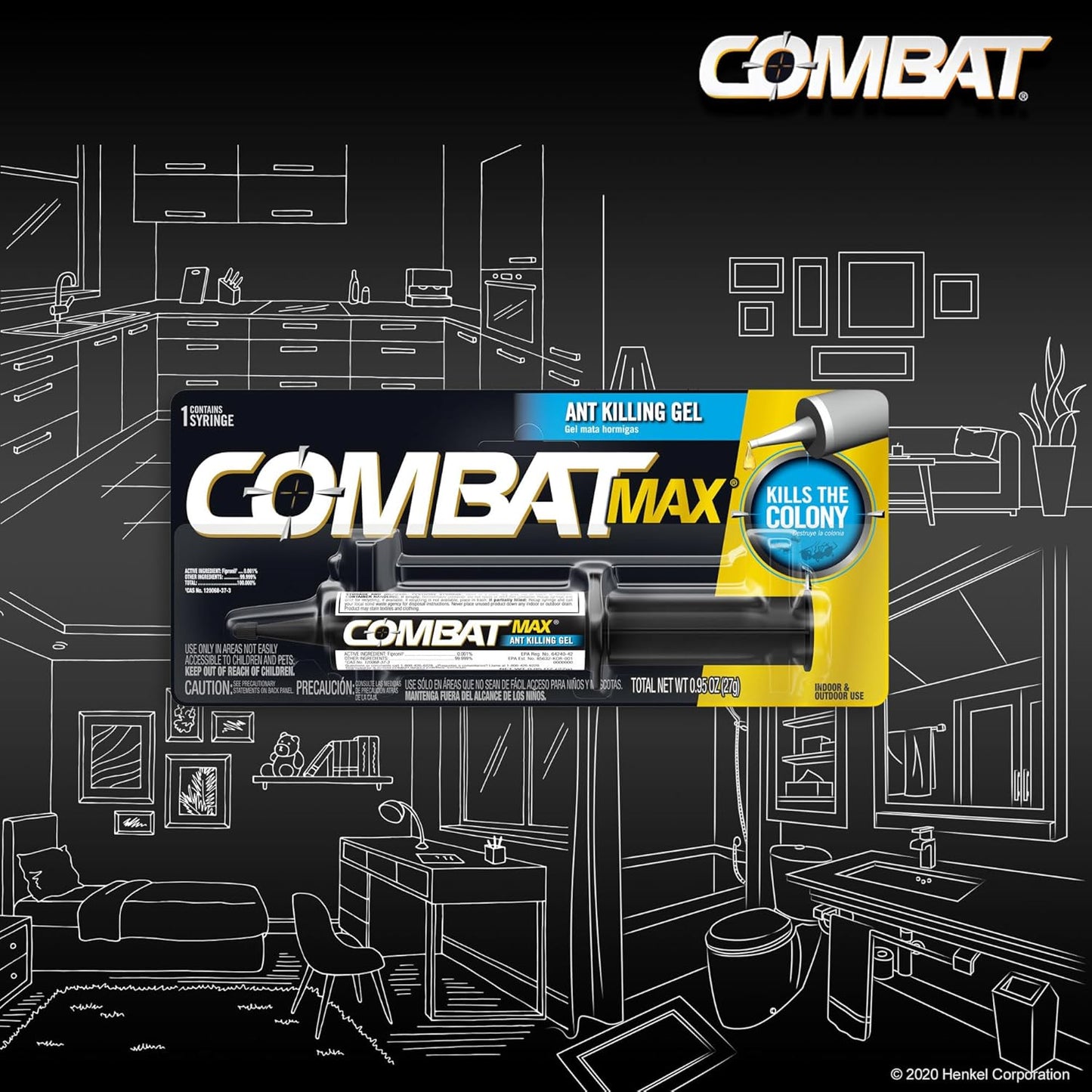 Combat Indoor and Outdoor Ant Killing Gel, 27 Gram