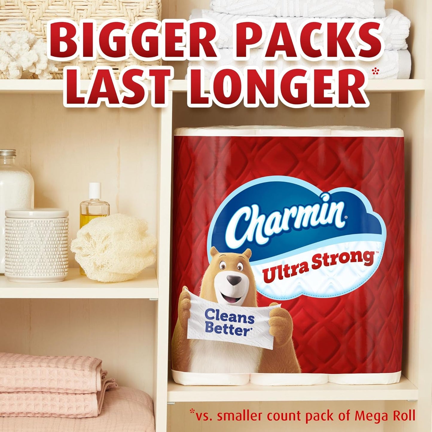 Charmin Ultra Strong Toilet Paper, 6 Mega Rolls = 24 Regular Rolls