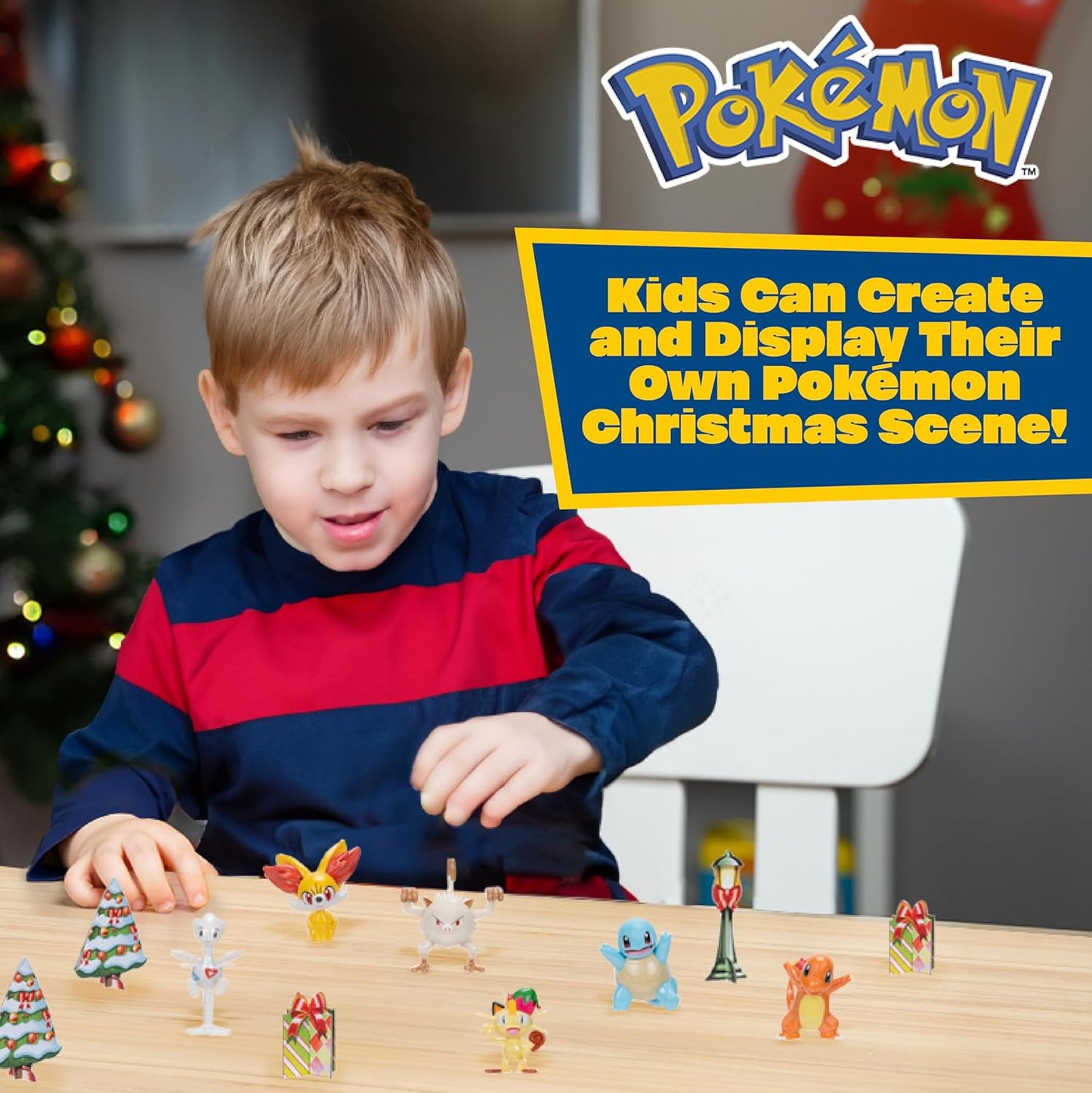 Pokémon 2025 Holiday Christmas Advent Calendar 24 Piece Gift Playset - Officially Licensed - Includes 2" Pikachu, Bulbasaur, Charmander & More - 16 Toy Figures & 8 Accessories - Kids, Boys, Girls - 4+