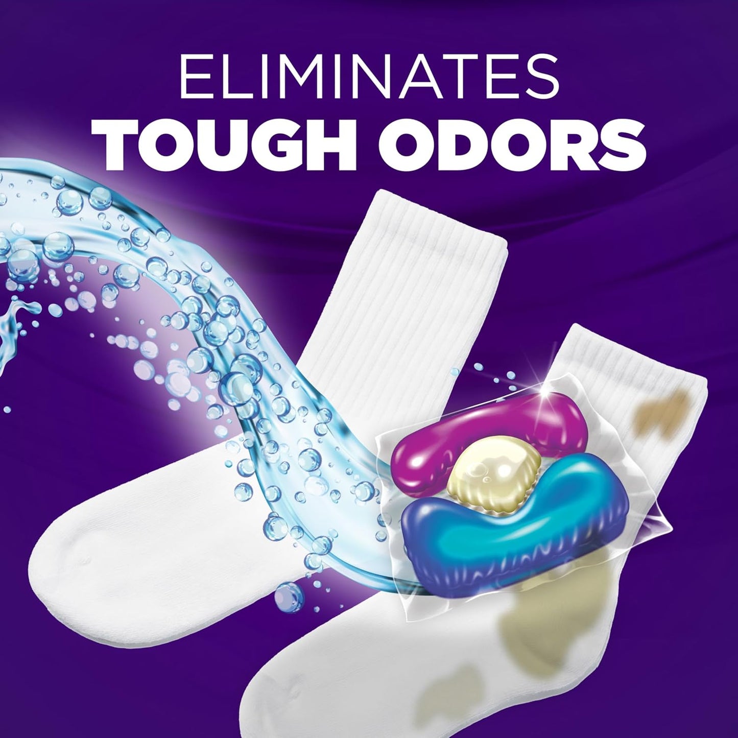 ARM & HAMMER Plus OxiClean with Odor Blasters 5-in-1 Laundry Detergent Power Paks, Laundry Odor Remover, Eliminates Odors, Attacks Stains, Fresh Burst Scent, 42 Count