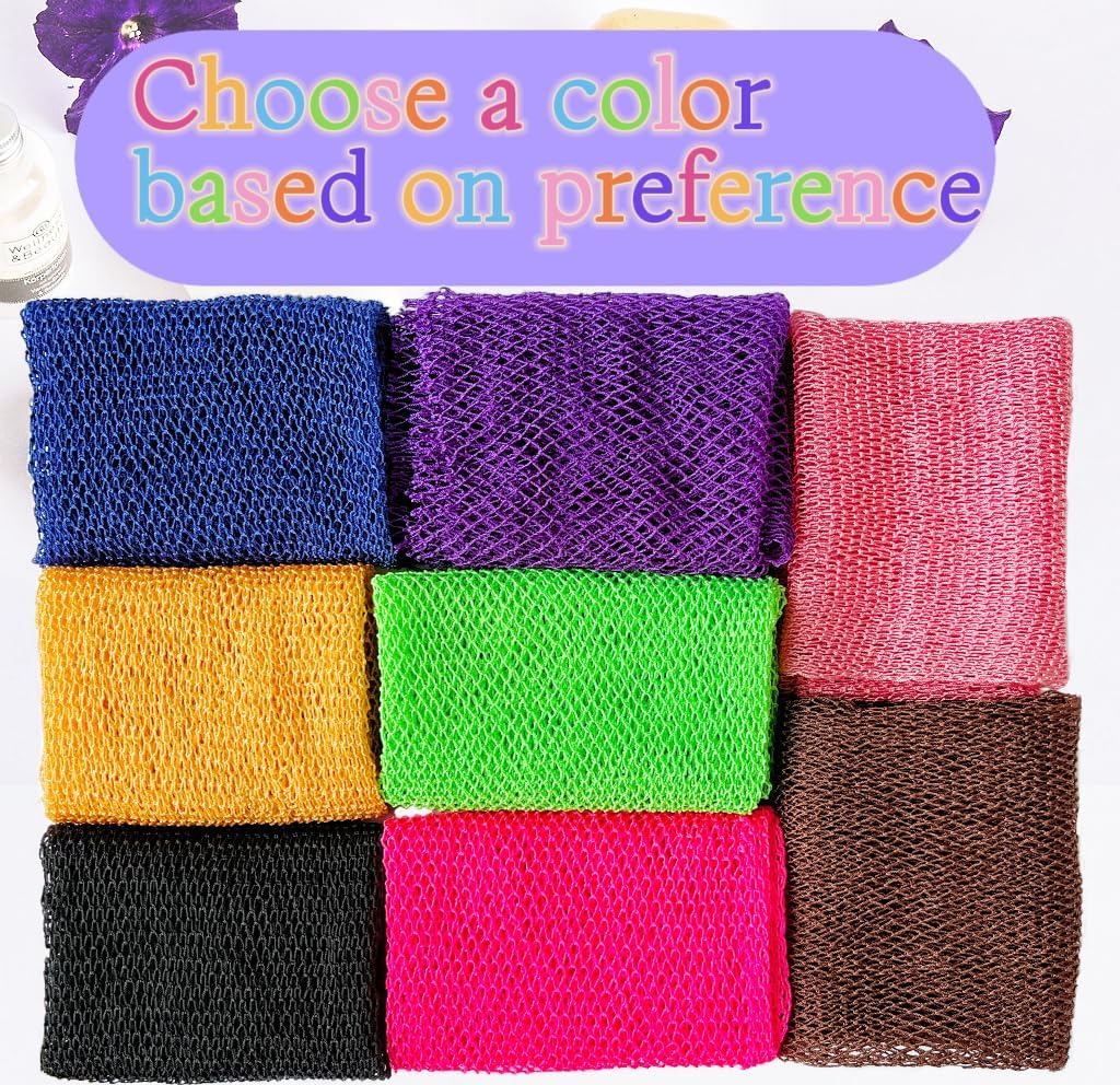 African Net Sponge Authentic, African Exfoliating Sponge Real African Net Black Owned, African Bath Sponge Back Scrubber, Body Exfoliator Shower Bath Accessories (Black)