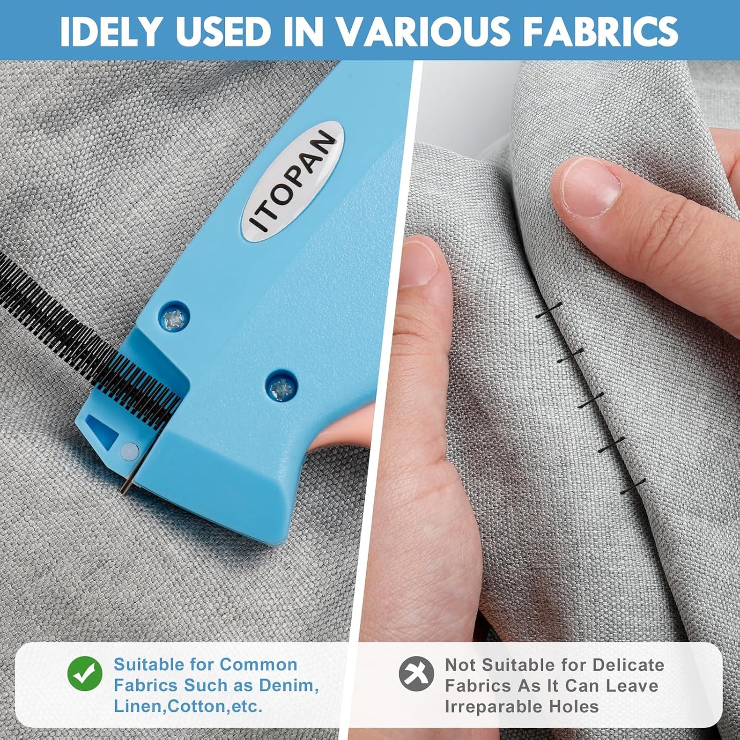 Stitch Gun for Clothes, Tagging Gun for Clothing Quick Fixes - Price Tag Gun with 6 Fine Needle, 1000 Black Fasteners & 1000 White Fasteners DeepSkyBlue1+LightSalmon