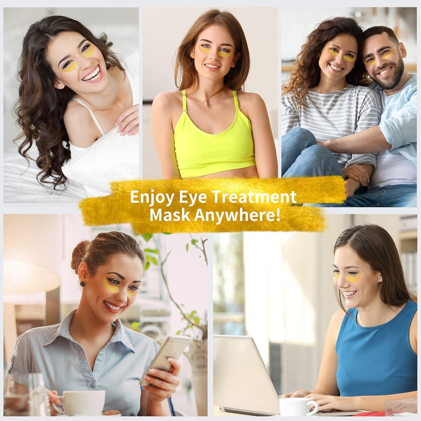 24K Gold Under Eye Patches – 60pcs for Dark Circles, Puffiness & Wrinkles Care - Cart Shape