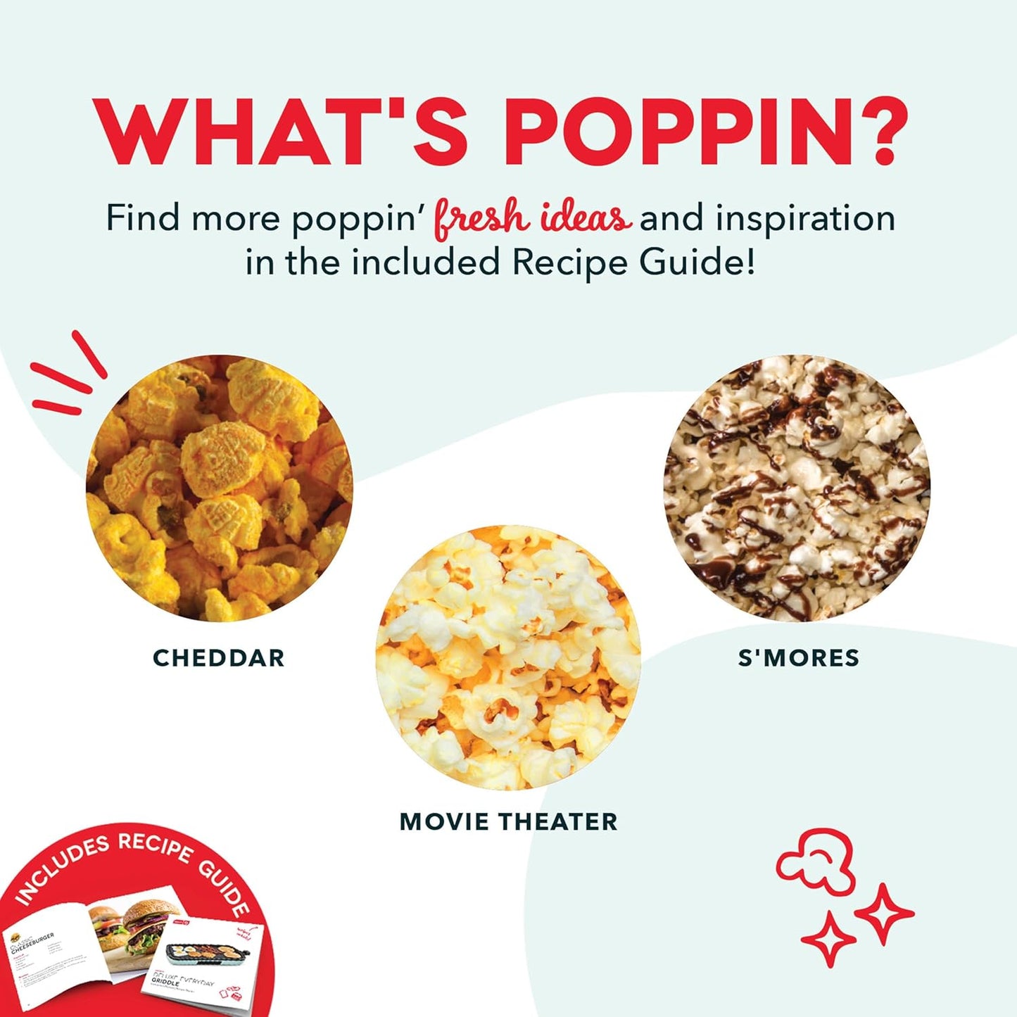DASH Fresh Pop Popcorn Maker - Oil-Free, Air Popcorn Popper - With Measuring Cup & Recipe Guide - Perfect for Movie Nights - 16 Cups, Aqua