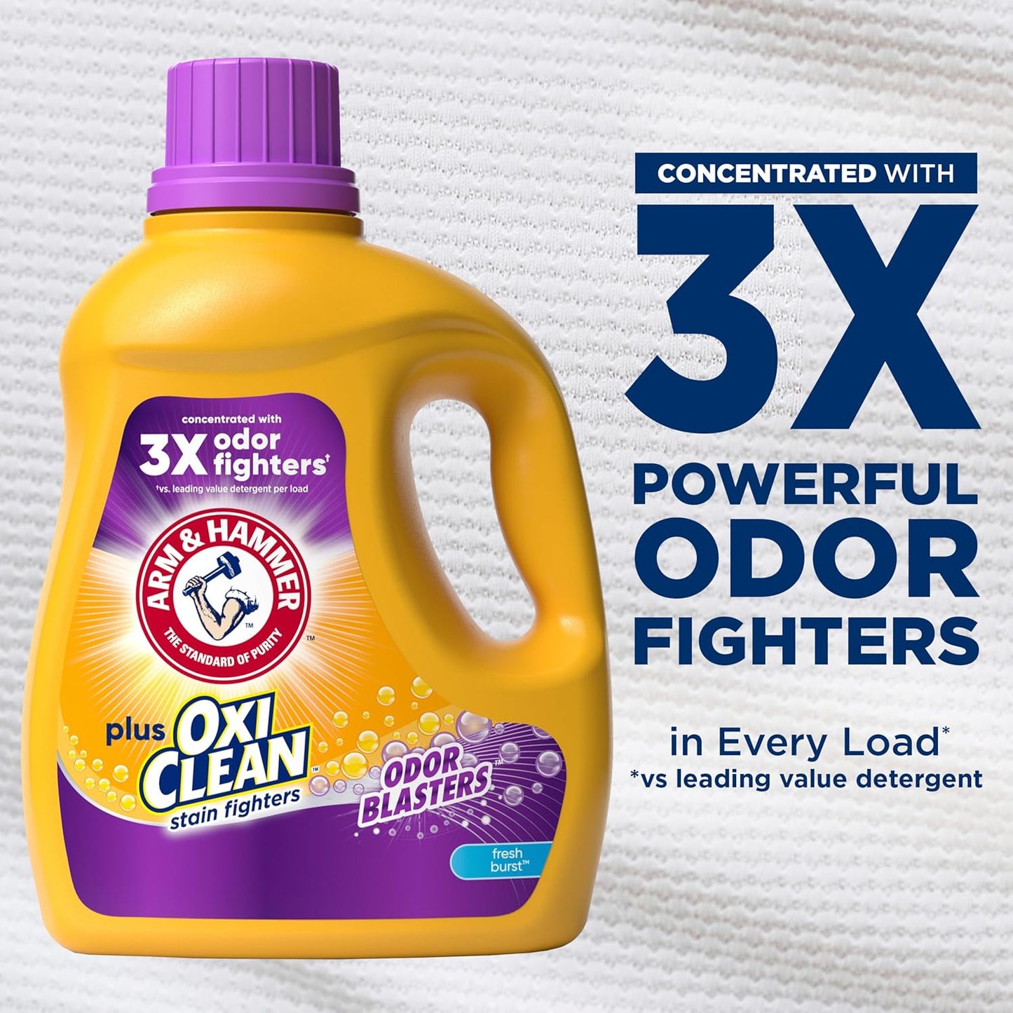 ARM & HAMMER Plus OxiClean Odor Blasters Fresh Burst, 77 Loads Liquid Laundry Detergent, 100.5 Fl oz