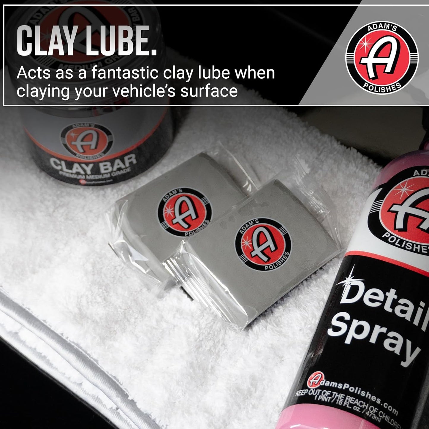 Adam's Detail Spray (16 fl. oz) - Quick Waterless Car Detailer | Polisher Clay Bar & Car Wax Booster | Adds Shine & Gloss Depth