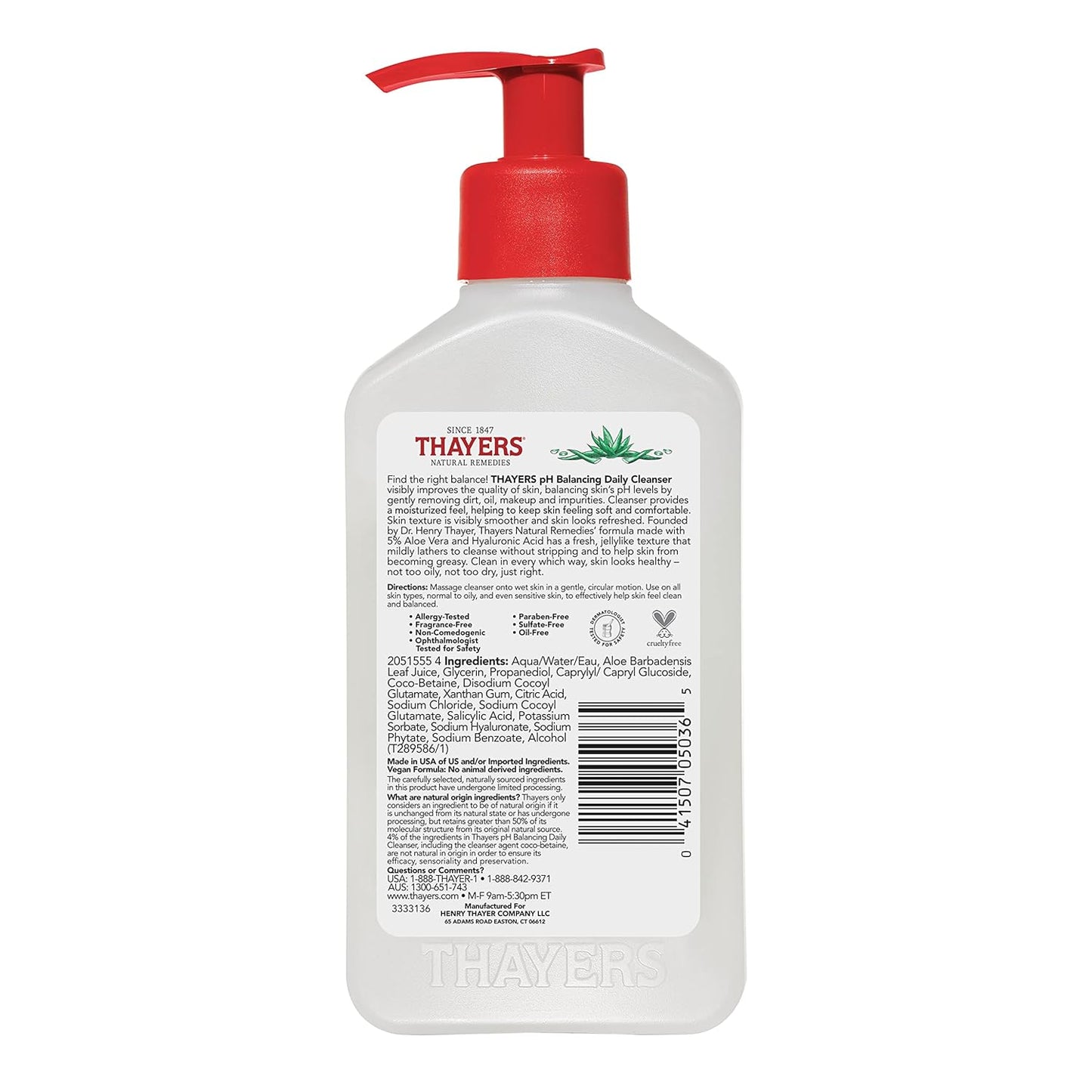 THAYERS pH Balancing Daily Cleanser, Face Wash with Aloe Vera 8 FL Oz. - Cart Shape