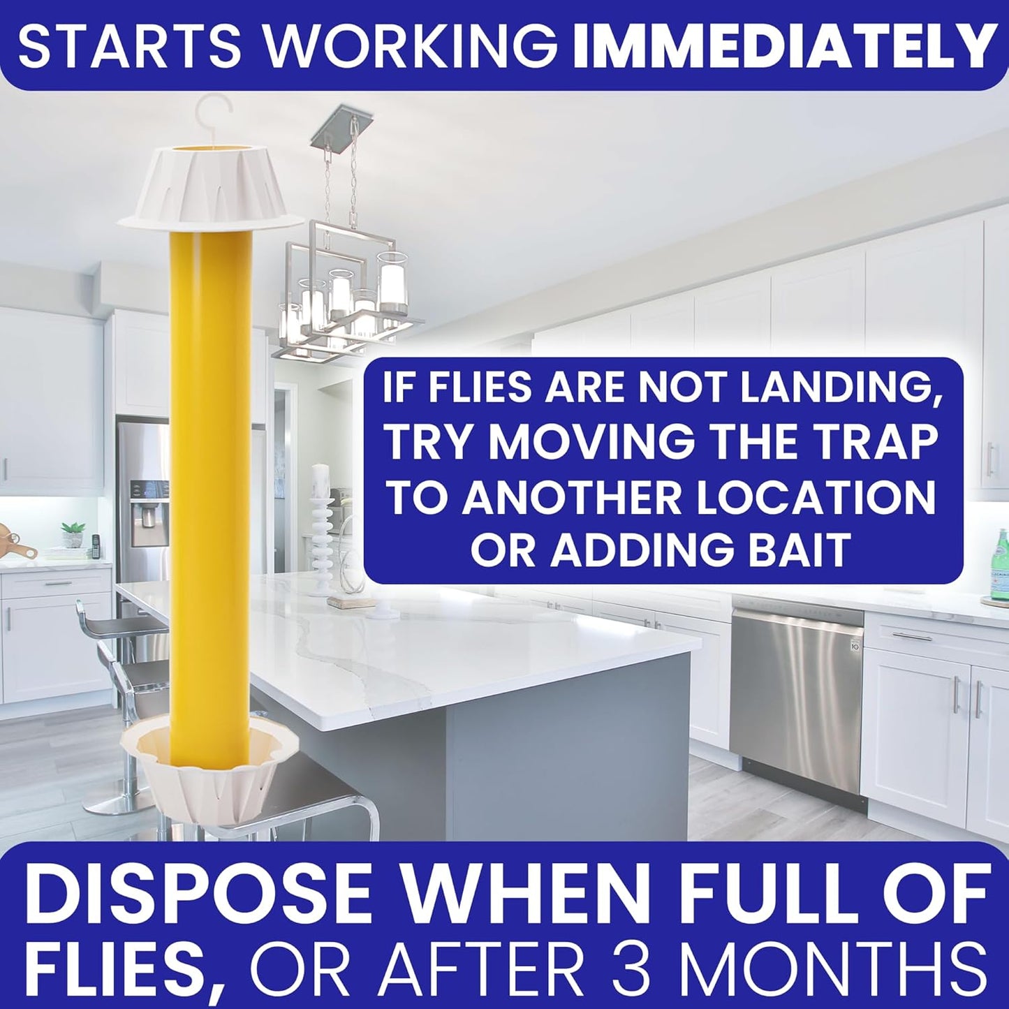 Fly Stick Sticky Fly Traps for Indoors Outdoor 6pk. Non-Toxic Super Sticky Hanging Flies Catcher Paper Tape Strips for Home. Catches All Bugs and gnats. Indoor Outdoor House Flying Insect Trap