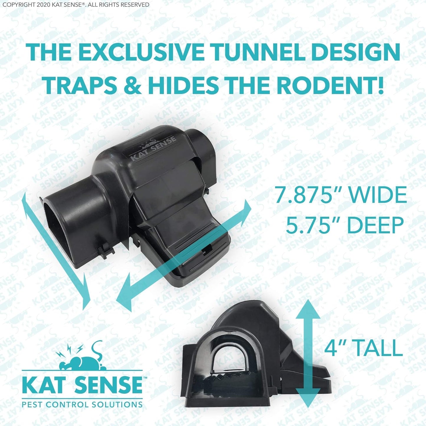 Kat Sense Covered Rat & Chipmunk Traps, Prevents Accidental Triggering with Tunneled Design, Quick Humane Kill, Indoor 'N Outdoor Mouse Snap Traps