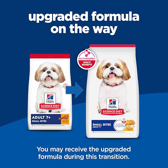 Hill's Science Diet Adult 7+, Senior Adult 7+ Premium Nutrition, Small Kibble, Dry Dog Food, Chicken, Brown Rice, & Barley, 5 lb Bag