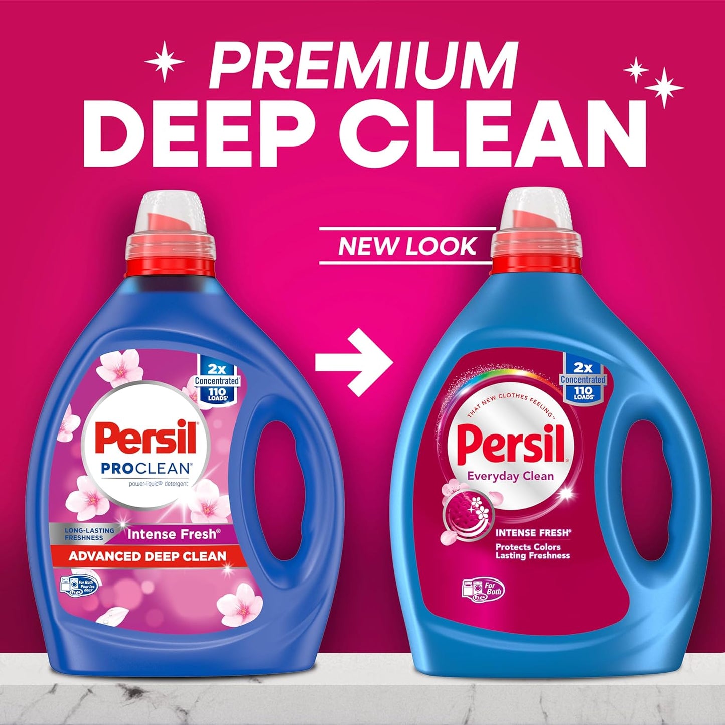 Persil Intense Fresh Everyday Clean, Liquid Laundry Detergent, High Efficiency (HE), Deep Stain Removal, 2X Concentrated, 82.5 fl oz, 110 Loads