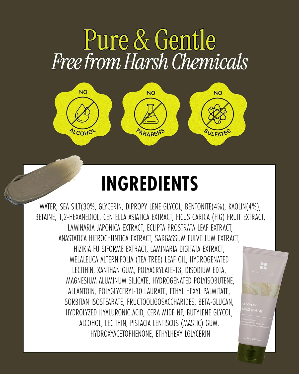 Cardi B Relief Mud Mask - Hydrating Face & Body Pore Cleanser w/ 91.8% Naturals