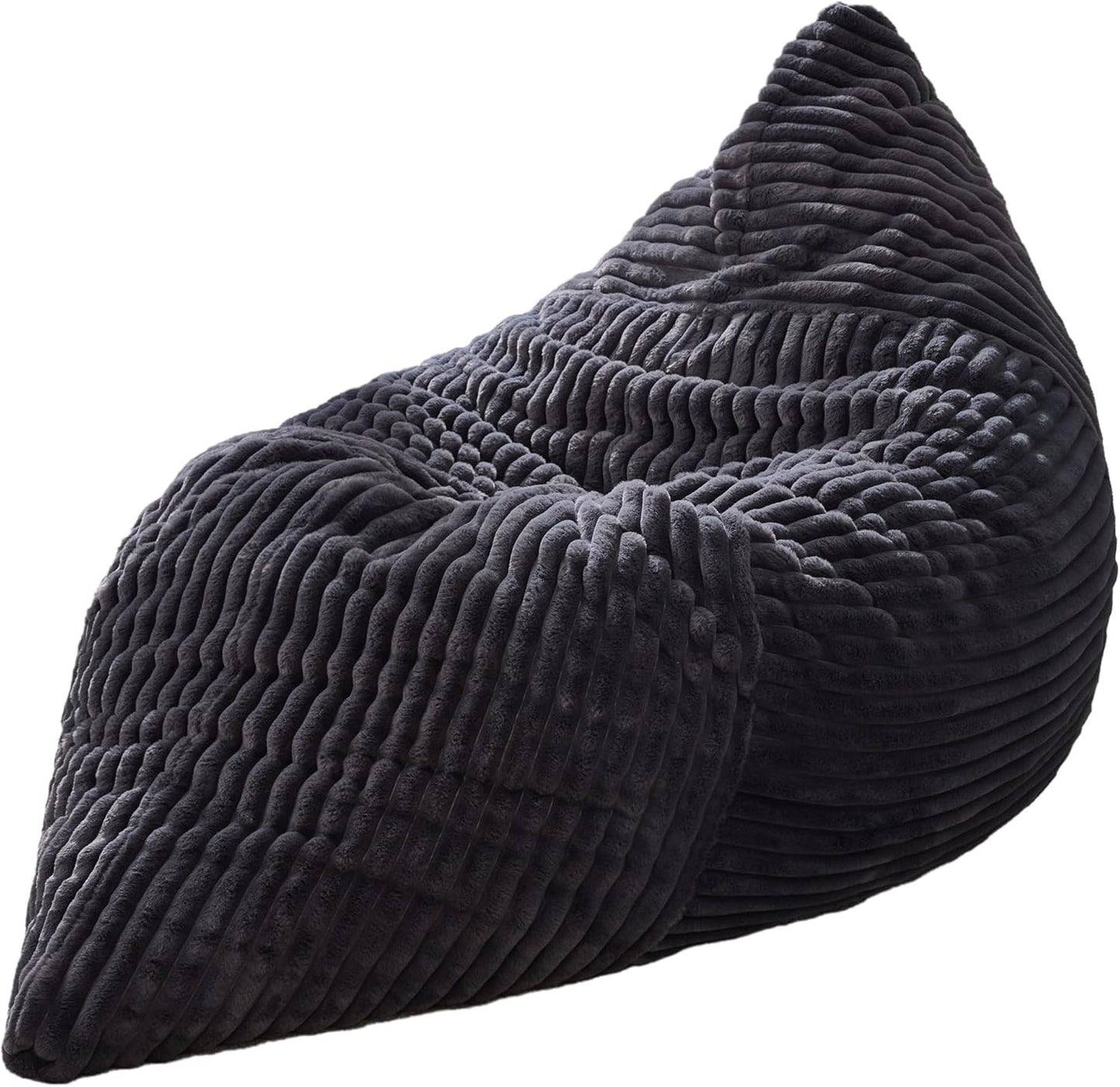 Hobestluk 3 in 1 Bean Bag Chair Giant Bean Bag Chairs Convertible Bean Bag Floor Cushion with Machine Washable Cover, Beanbag Chairs for Adult (Dark Grey)