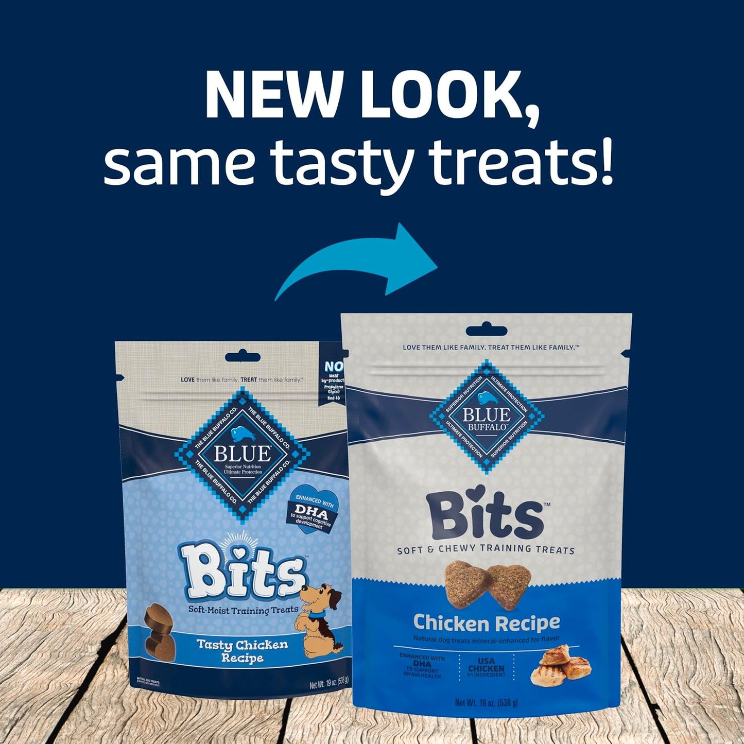 Blue Buffalo Bits Soft Dog Treats for Training, Made With Natural Ingredients & Enhanced with DHA, Chicken Recipe, 19-oz Bag