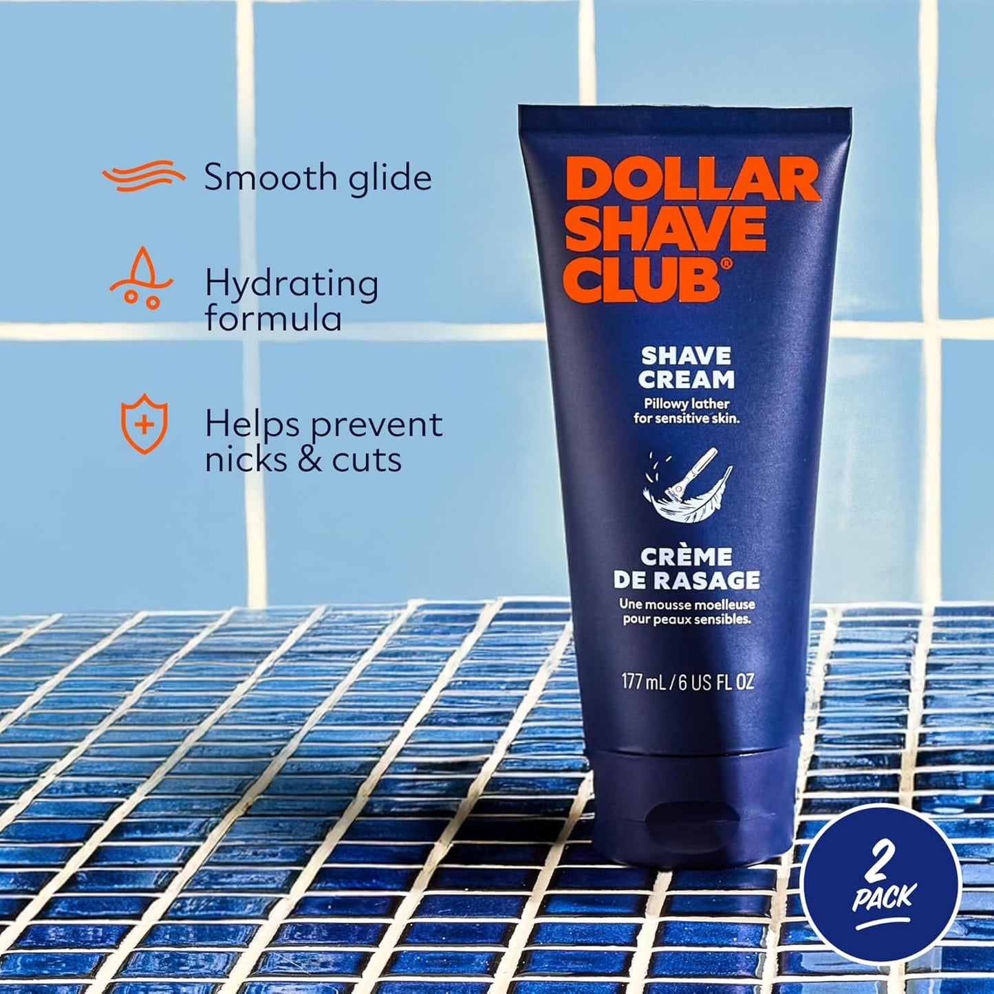 Click to see full view Dollar Shave Club | Shave Cream 6 ounce (2 Pack) | Hydrating Shaving Cream for Sensitive Skin
