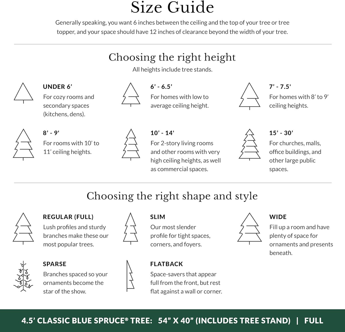 Balsam Hill 4.5ft Pre-Lit Classic Blue Spruce - Artificial Christmas Tree with 300 Clear Incandescent Lights, Easy Plug Technology, Premium Stand & Storage Bag for Indoor Holiday Decorating