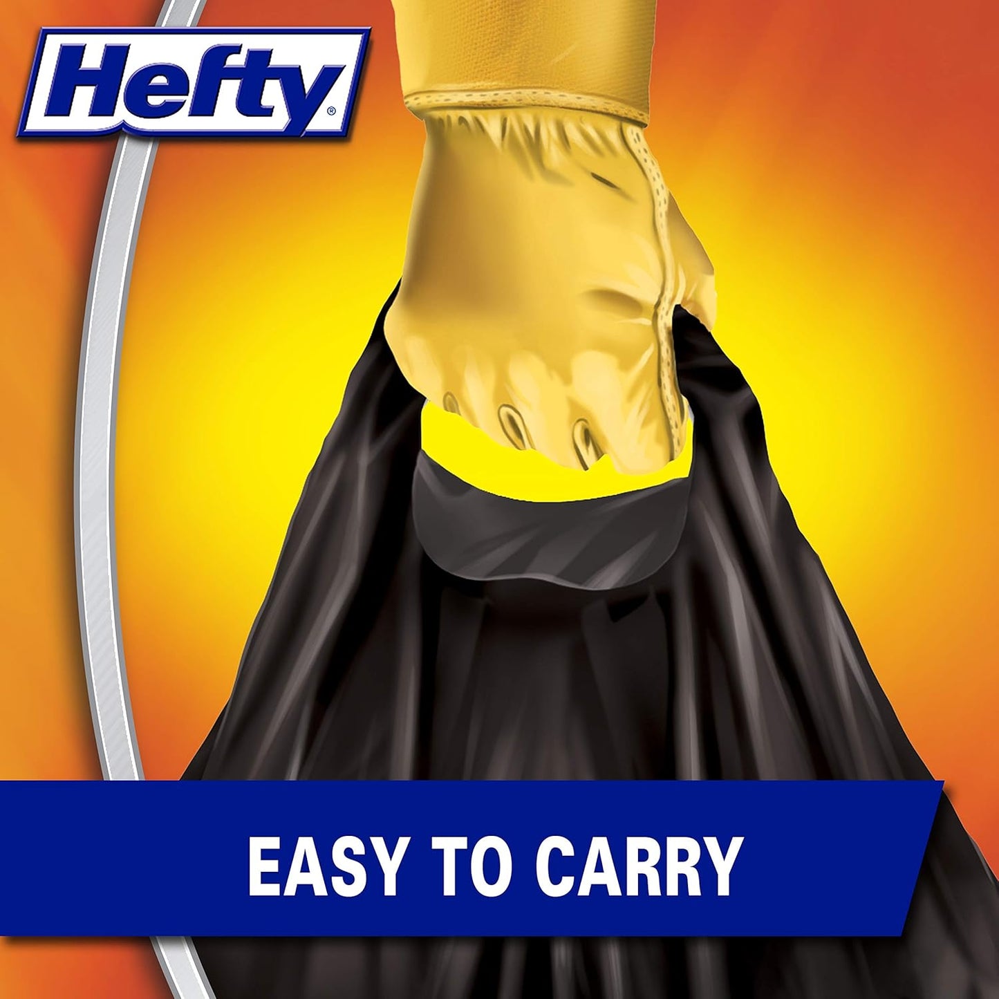 Hefty Load & Carry Heavy Duty Contractor Large Trash Bags, 42 Gallon, 26 Count