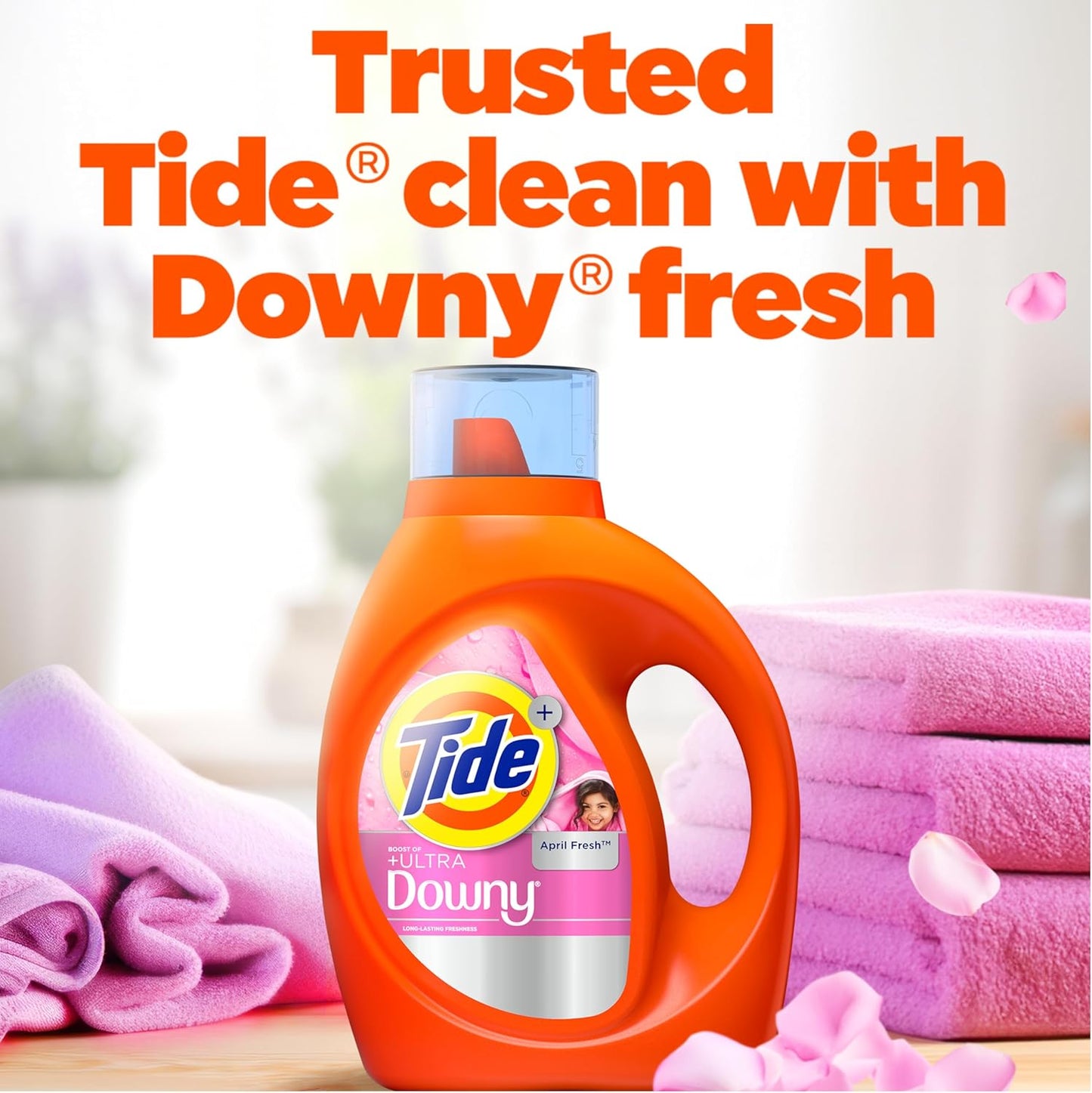Tide Plus Boost of Ultra Downy Liquid Laundry Detergent, April Fresh Scent, 148 fl oz, 105 Loads, Laundry Detergent Liquid with Long-Lasting Freshness