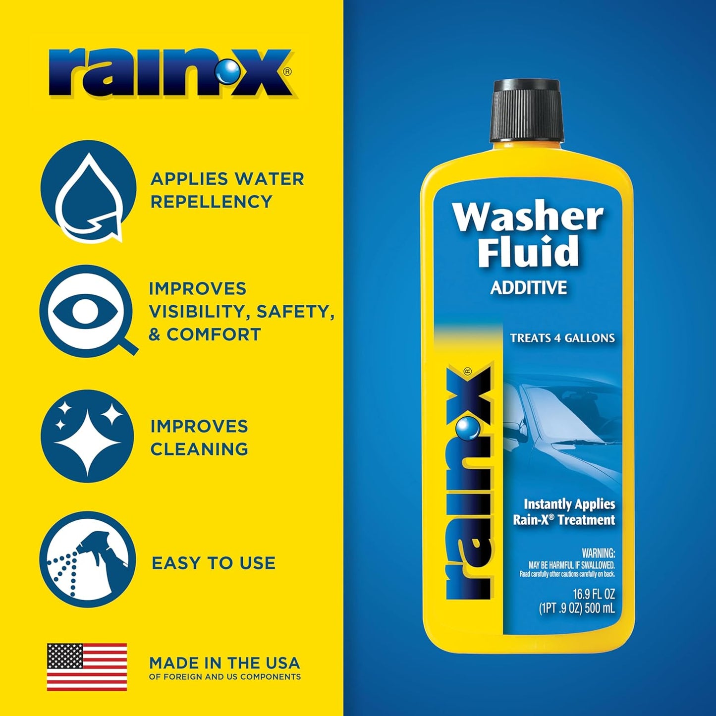 Rain-X RX11806D Washer Fluid Additive-16.9 fl. oz, 500. ml