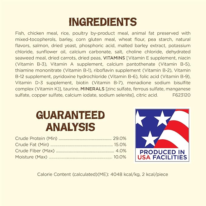 Purina Friskies Natural Cat Treats Party Mix Natural Yums With Real Salmon and Added Vitamins, Minerals and Nutrients - 20 Oz. Canister