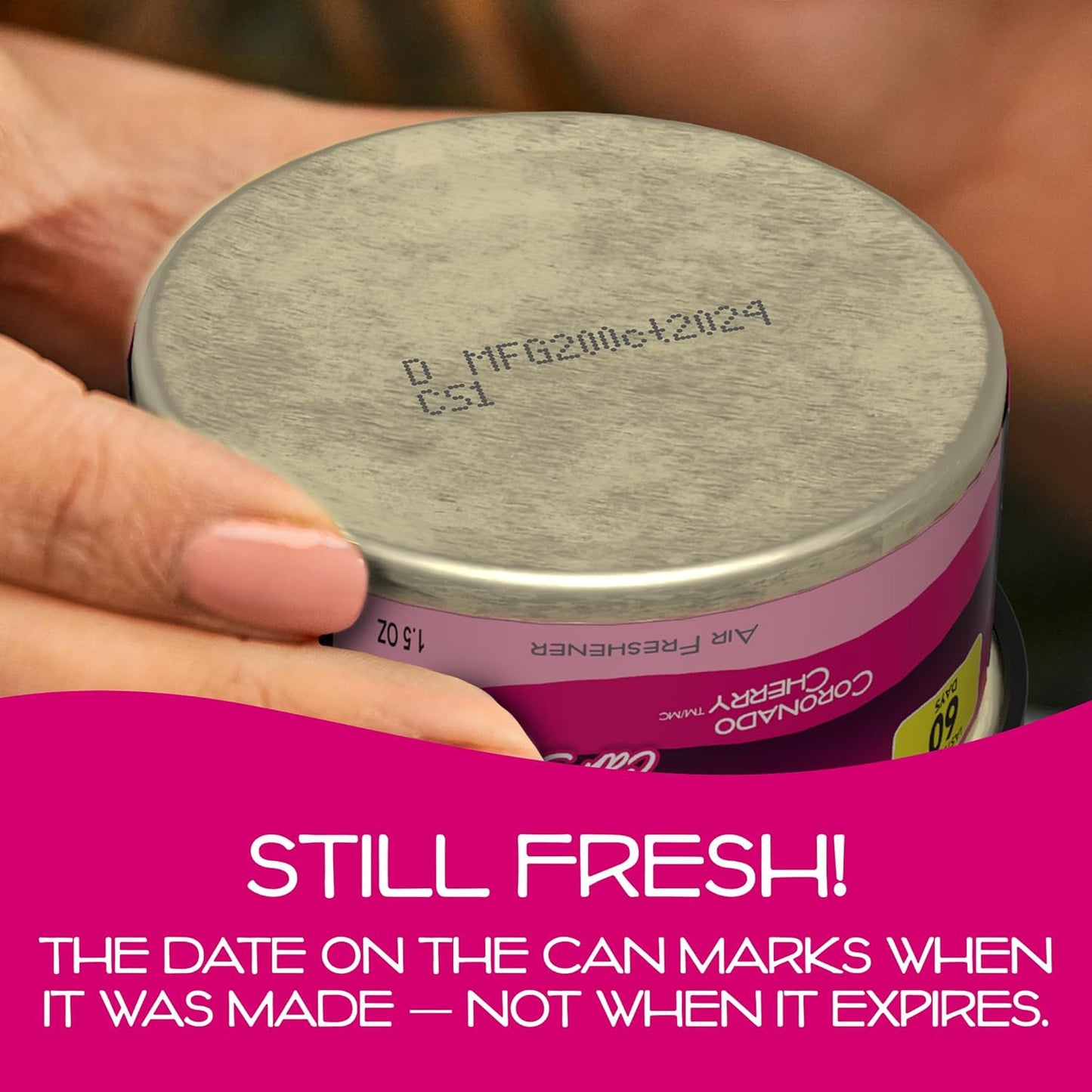 Can Air Freshener and Odor Neutralizer by California Scents, Set of 12 Spillproof Cans for Home and Car, Coronado Cherry, 1.5 Oz Each