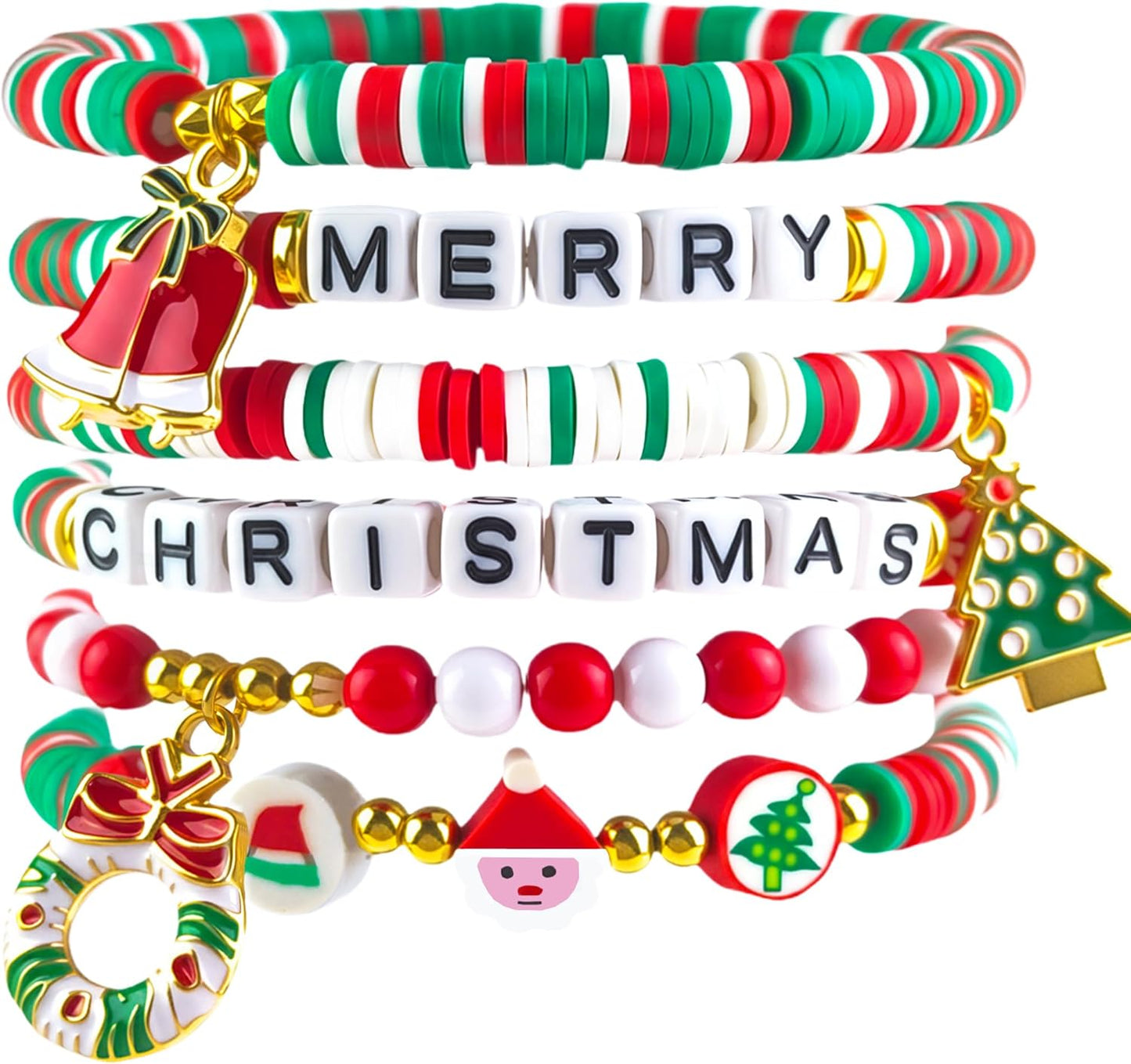 OHOME Stocking Stuffers - 6 Pack Bracelets for Teen Girls Women | Christmas Gifts for Teens Men Adults - Christmas Decorations Accessories Shirts Outfits | Xmas Sweater Dresses for Girls 2025