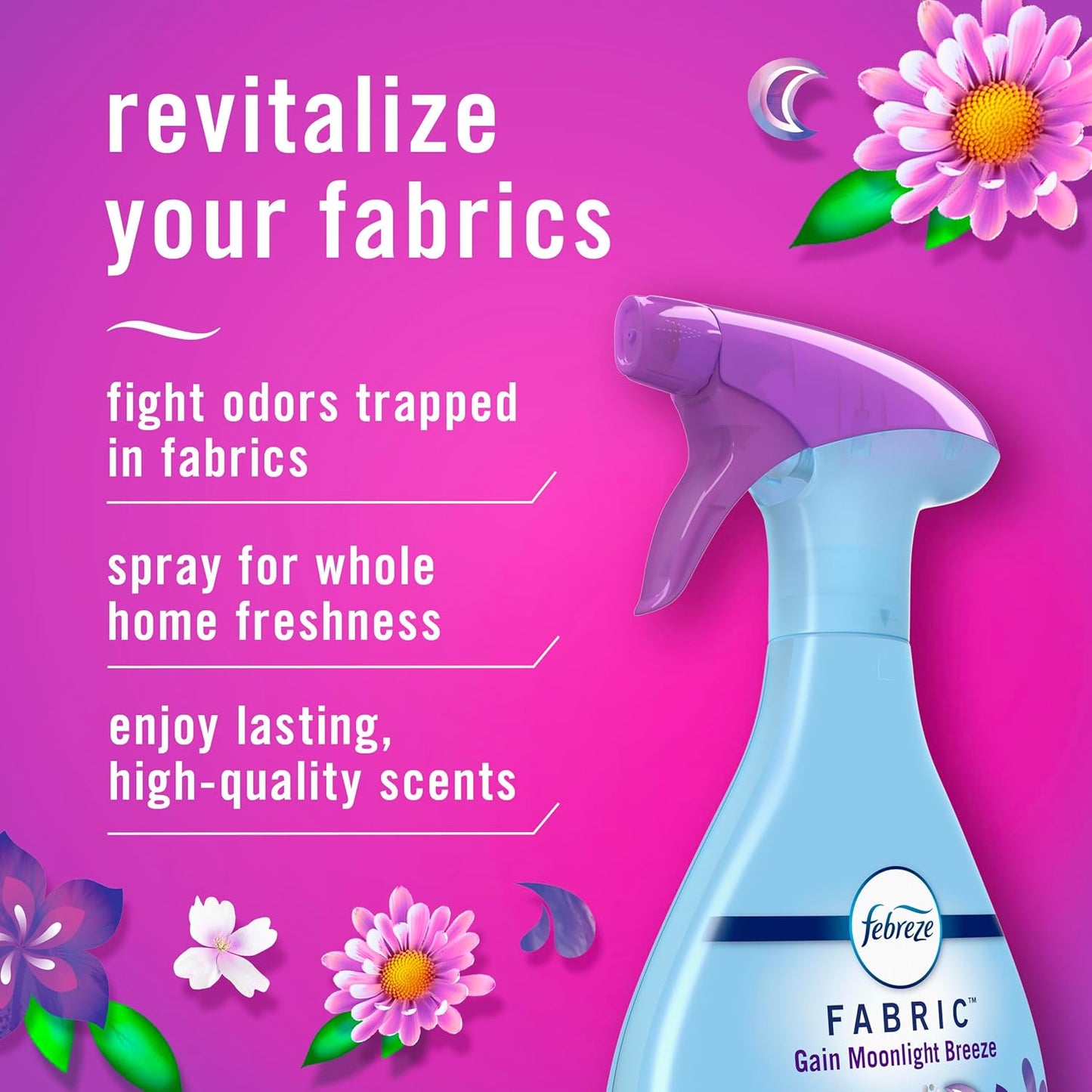 Odor-Fighting Fabric Refresher with Gain,Moonlight Breeze, 23.6 fl oz